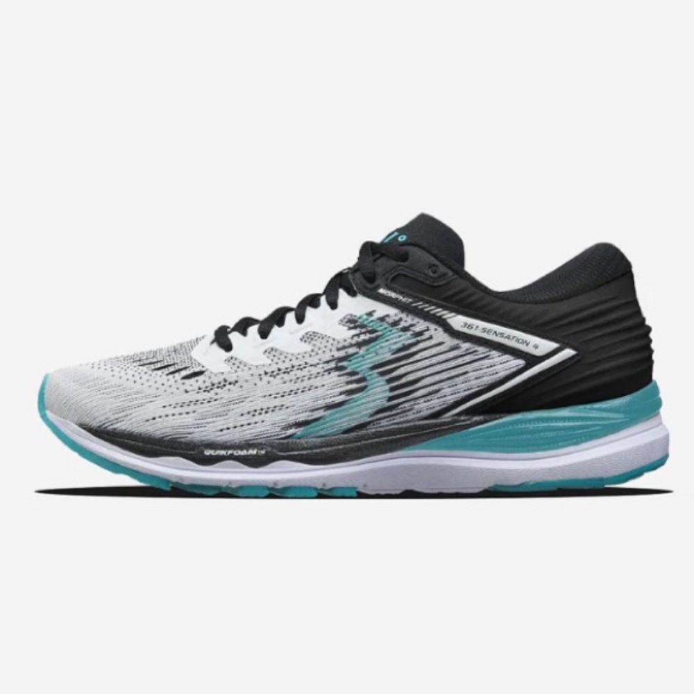 361 SENSATION 4: White/Black, women’s running shoes, size 8.